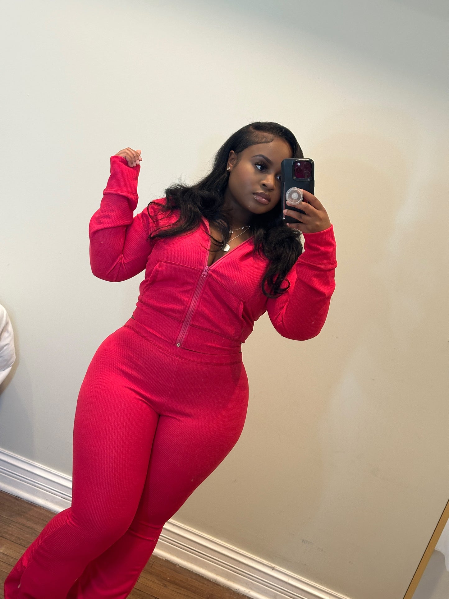 IT girl ribbed set pink