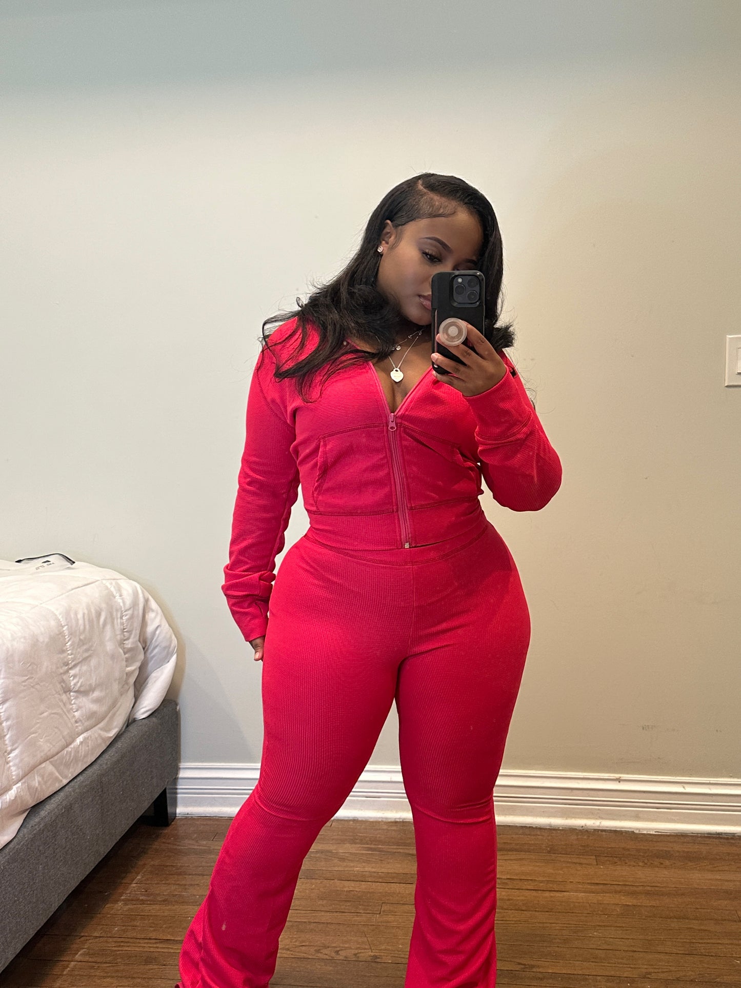 IT girl ribbed set pink