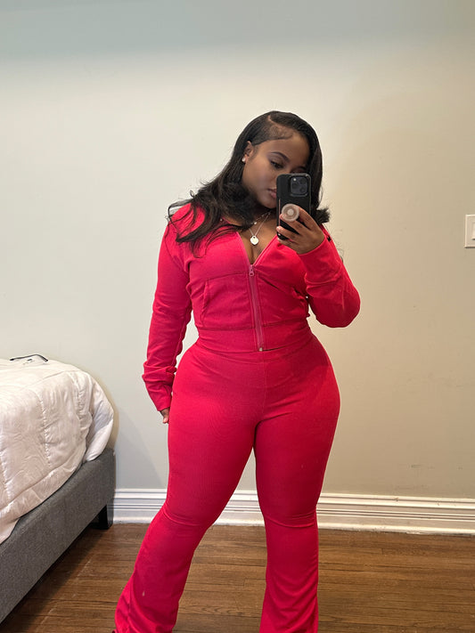 IT girl ribbed set pink