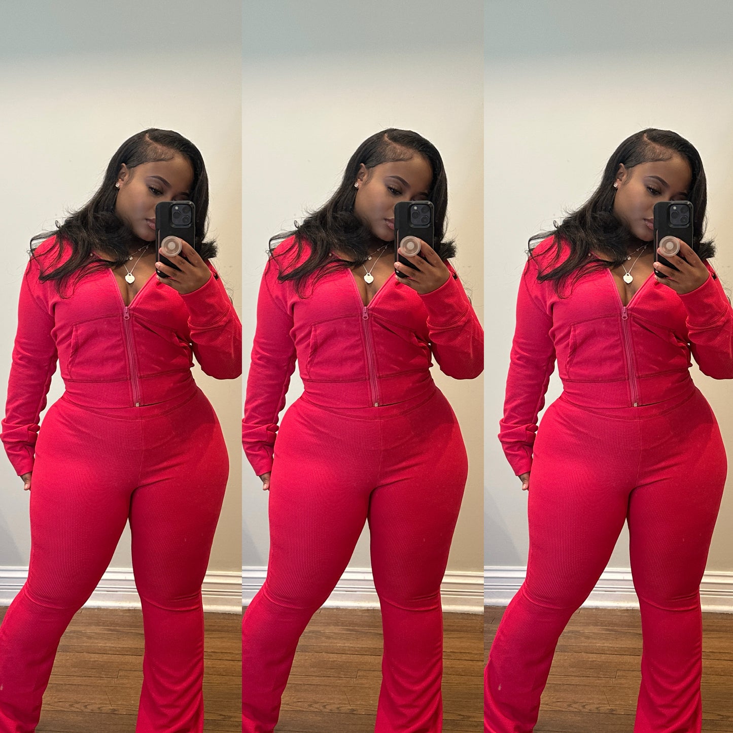 IT girl ribbed set pink